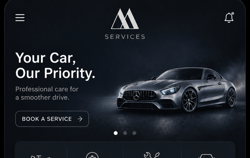 Mechanic App Mobile UI Application Layout